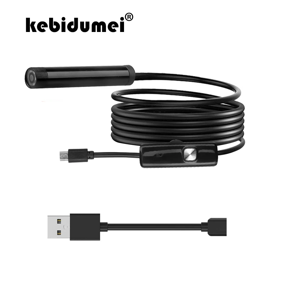 Бороскоп kebidumei водонепроницаемый миниатюрный USB-эндоскоп 7 мм 720P HD инспекционная