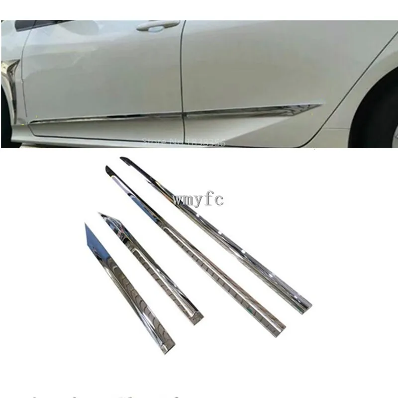 Стайлинг автомобиля детектор крышки ABS хром боковая Нижняя дверь отделка рамка