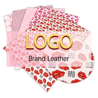 faux leather rolls brand logo leather for pu leather fabric diy women sewing material 30136cm l0228 l3303