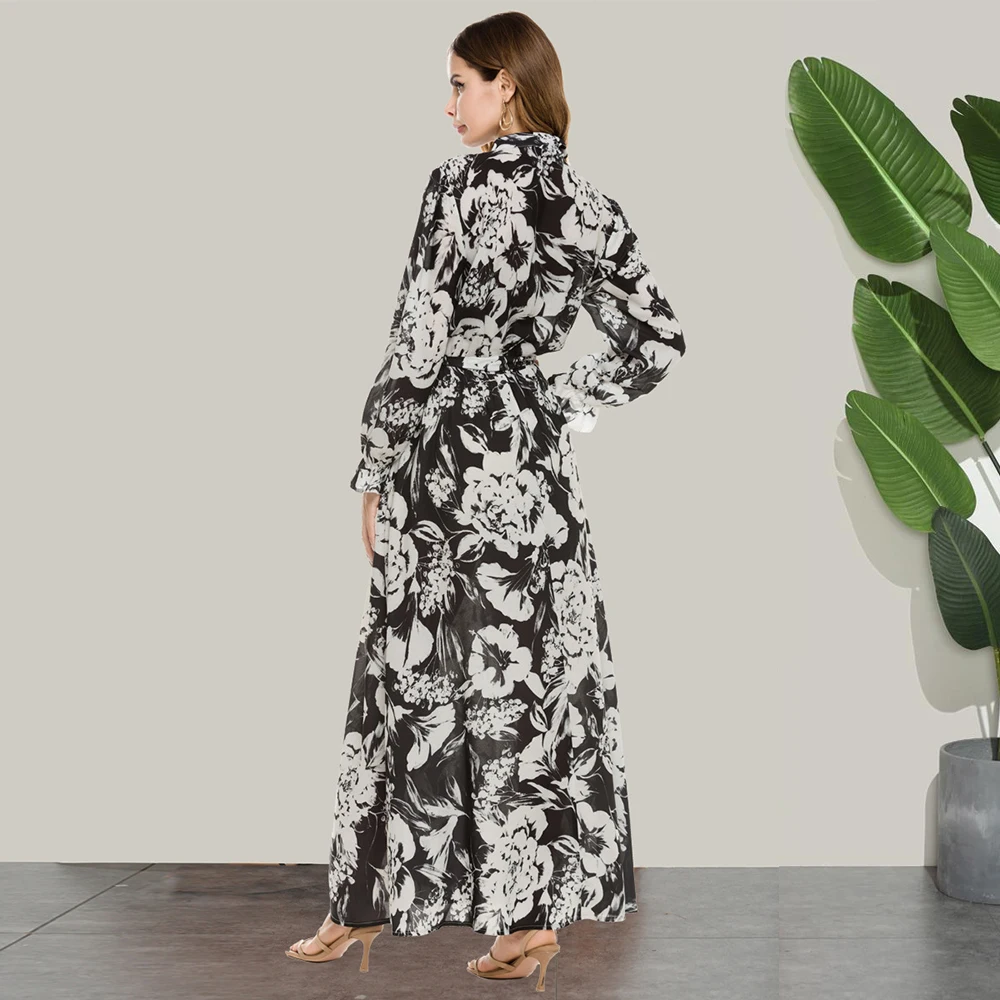 Женское шифоновое платье Siskakia офисное с бантом на воротнике и длинным рукавом