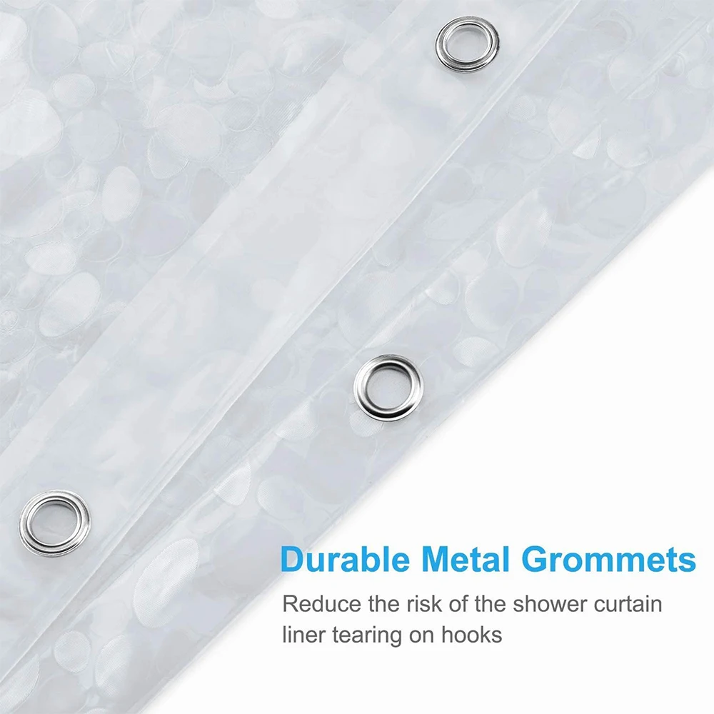 Занавеска для душа из ЭВА полупрозрачная водонепроницаемая с узором в виде