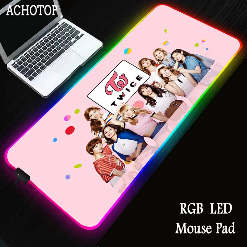 

pretty girl RGB Gaming Computer Mouse Pad Rubber Large Gamer Desk Pads Led Mause Backlit Keyboard Mice Mat