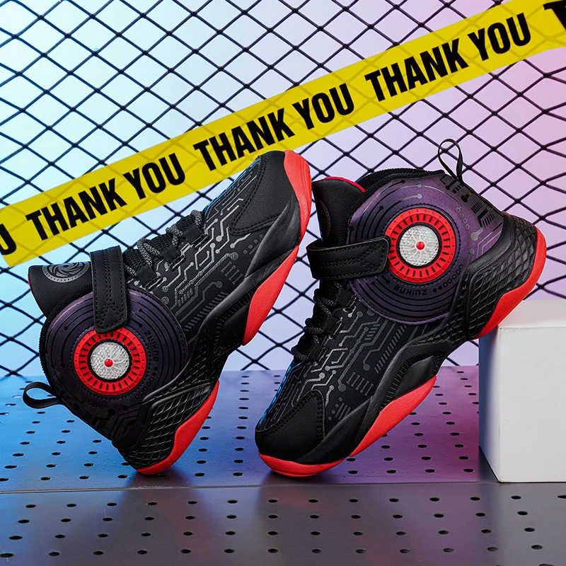 Zapatillas deportivas de tendencia para ni&ntilde;o, botines deportivos para correr, ligeros, de cuero, duraderos, para actividades al aire libre-2