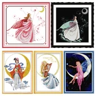 Красивая женщина в Луне штампованный радость воскресенье крестиком набор шаблон 14CT 11CT Счетный принт рукоделие вышивка ручная работа