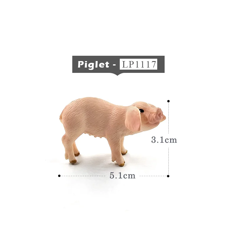 Piglet Маленькая свинка кошка волк, собаки, кролика, козлиная, Овечья утка гусь изображающие пятачка фигурка игрушки с фермерской тематикой пластик животных модель подарок на Рождество для детей - Цвет: Piglet