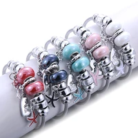 2020 beautiful starfish pendant bracelet beaded bracelet metal texture beads making jewelry women fashion charm bracelets
