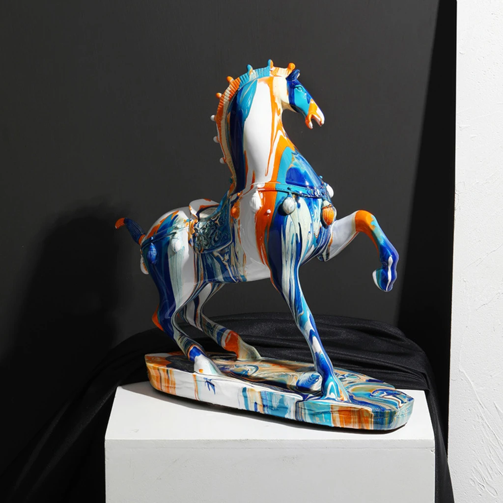 

Elegant Horse Figures Sculpture Wine Cabinet Adornments Holiday Artwork