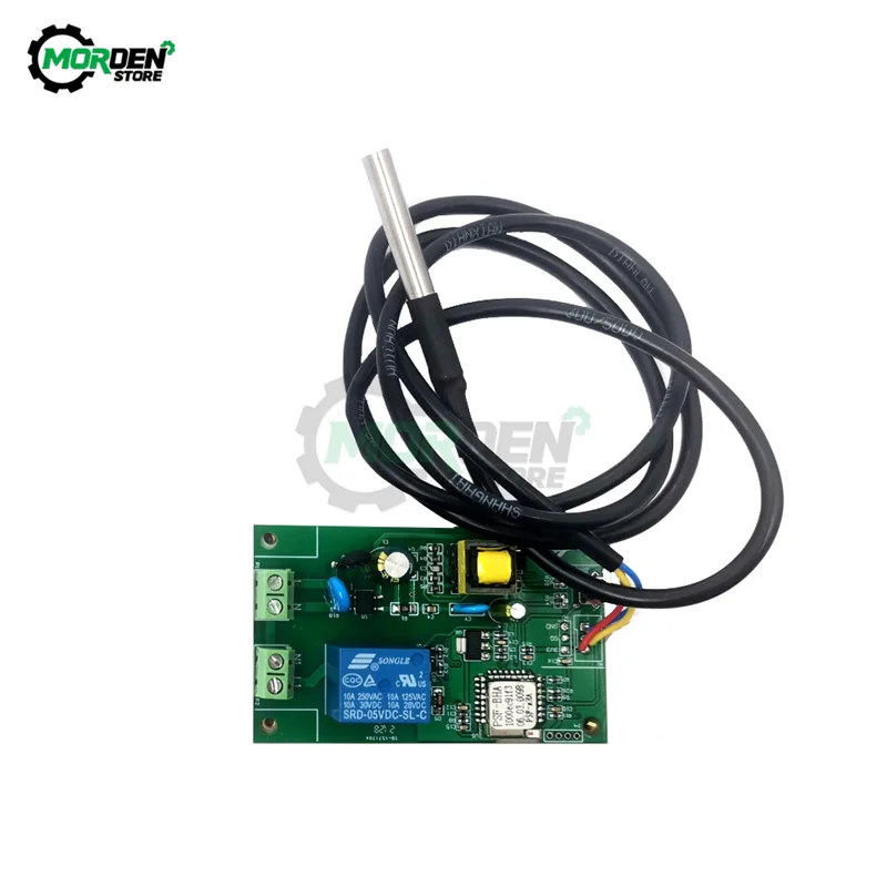 

220V Temperature Humidity Remote Module Temperature Sensor W/ 1M 18B20 Senso Cable For eWelink Mobile Phone APP Controller