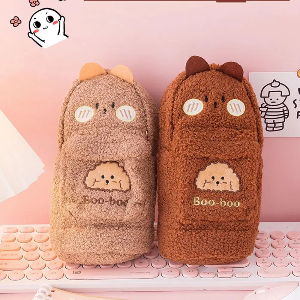 

Pencil Case Korean Stationery Big Plush Bear Girl etui Trousse Pen Cases Kawaii bag Material Escolar Estojo Cute School Supplies