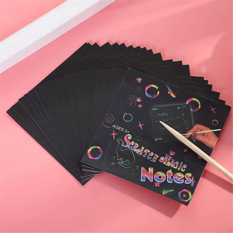 24 листа бумаги для царапин радужная живопись эскизные подушечки сделай сам