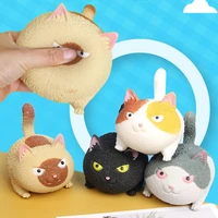 anxiety relief toys safe cartoon three dimensional cat squeeze finger toy for children decompression doll prank relief vent toy