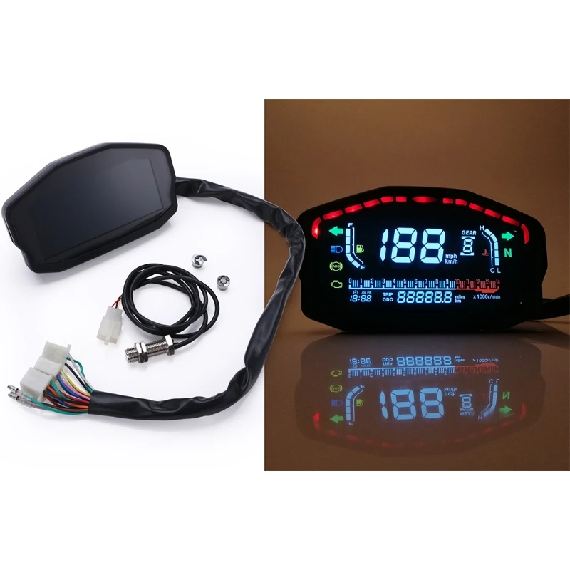 

For 1,2,4 Cylinders Motorcycle LCD Speedometer Digital Backlight Odometer L41C