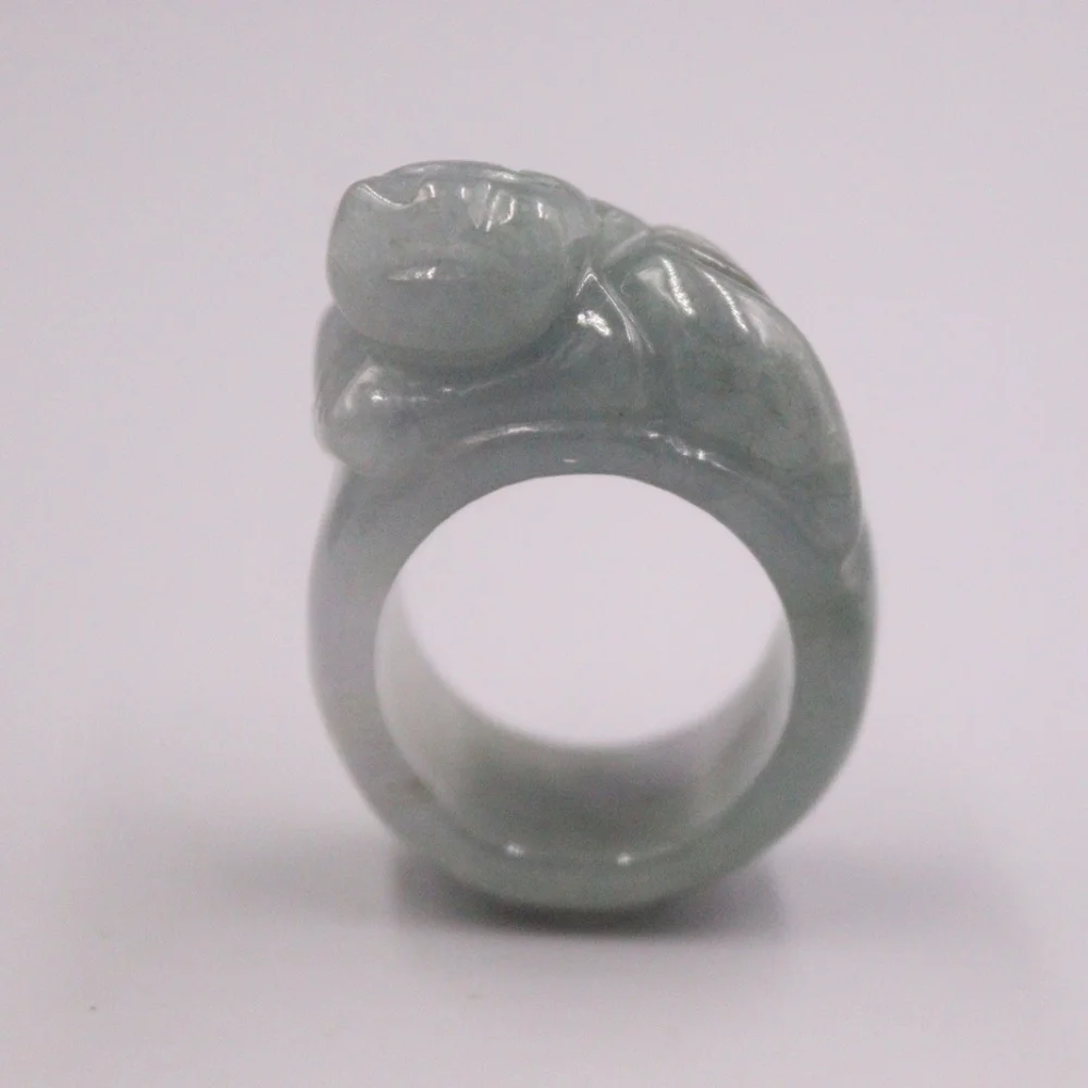 

Genuine Real Natural Grade A Jade Oil-Green Jadeite Wealth Animal Pixiu Ring For Men Size 9.5