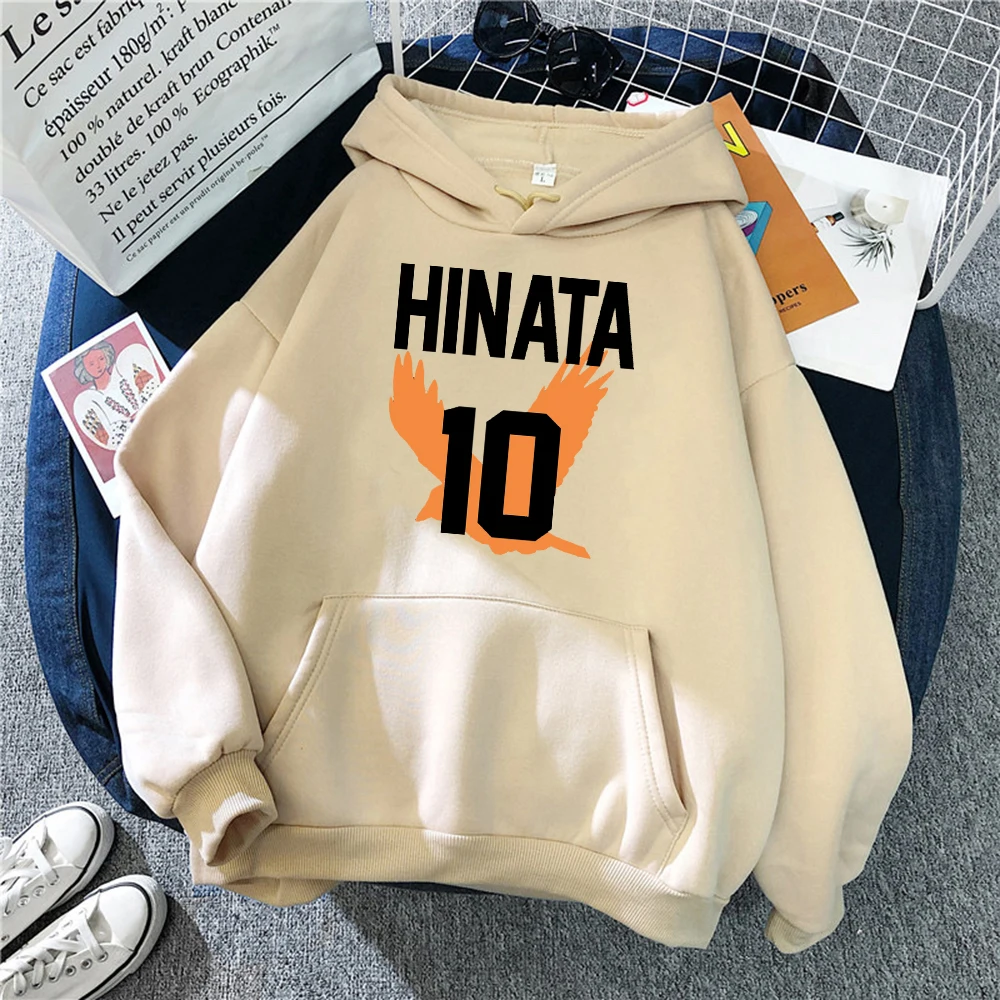 

Толстовка Haikyuu Hinata Shoyo Number 10 Мужская с аниме принтом, худи в стиле оверсайз, теплая толстовка в стиле Харадзюку, флисовый худи для осени и зимы