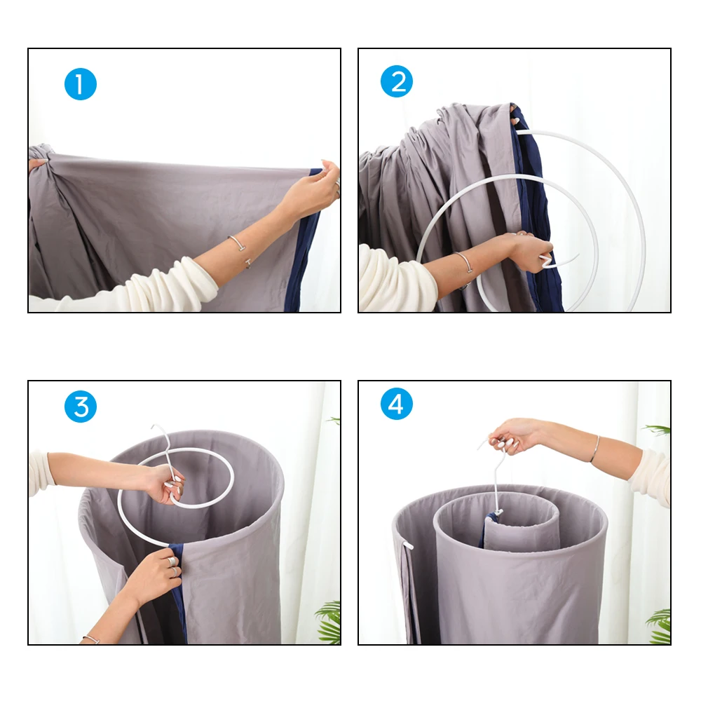 Hot Spiral Hanger Clothing Drying Rack Space Saving Round for Bed Sheet Quilt Mattress Cover Blanket Outside Balcony | Дом и сад