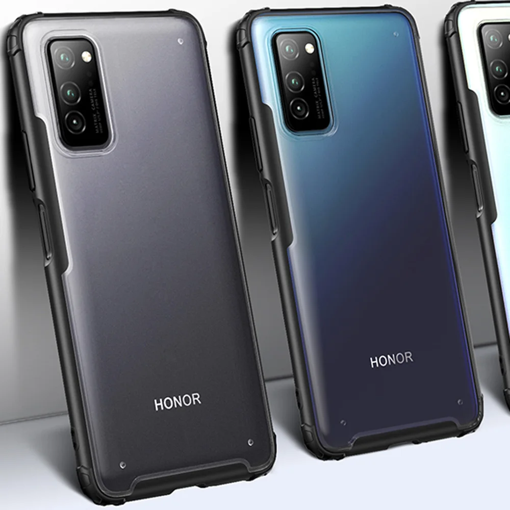 Тонкий гибридный армированный чехол для huawei Honor View 30 Pro PC + TPU матовый прозрачный |