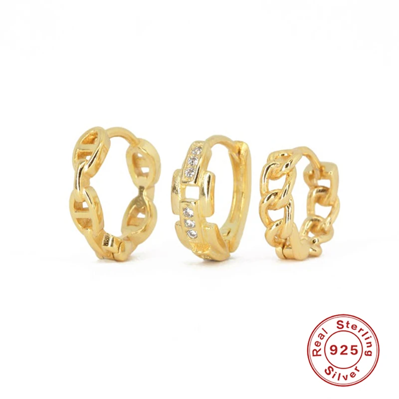 

KOJ 925 Sterling Silver Huggies Pendiente Luxury Circle Fashion Zircon CZ Hoops Piercing Ohrringe Jewelry 2021 Trend Earrings