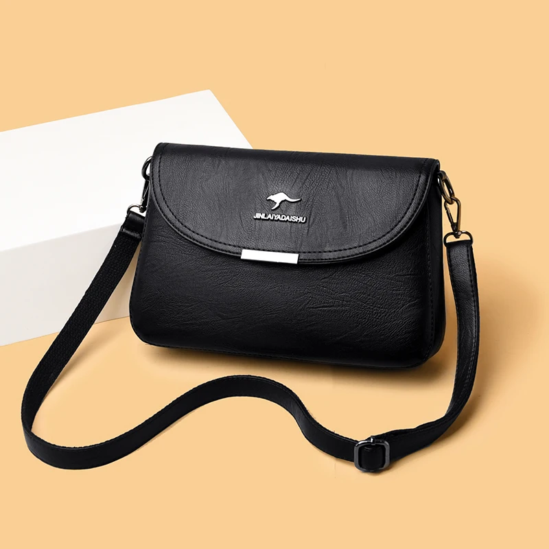 

Small Flap Crossbody Bags Female Quality Soft Leather Shoulder Bag Solid Color Messenger Bag Luxury Brand Women's Hand Bags Sac
