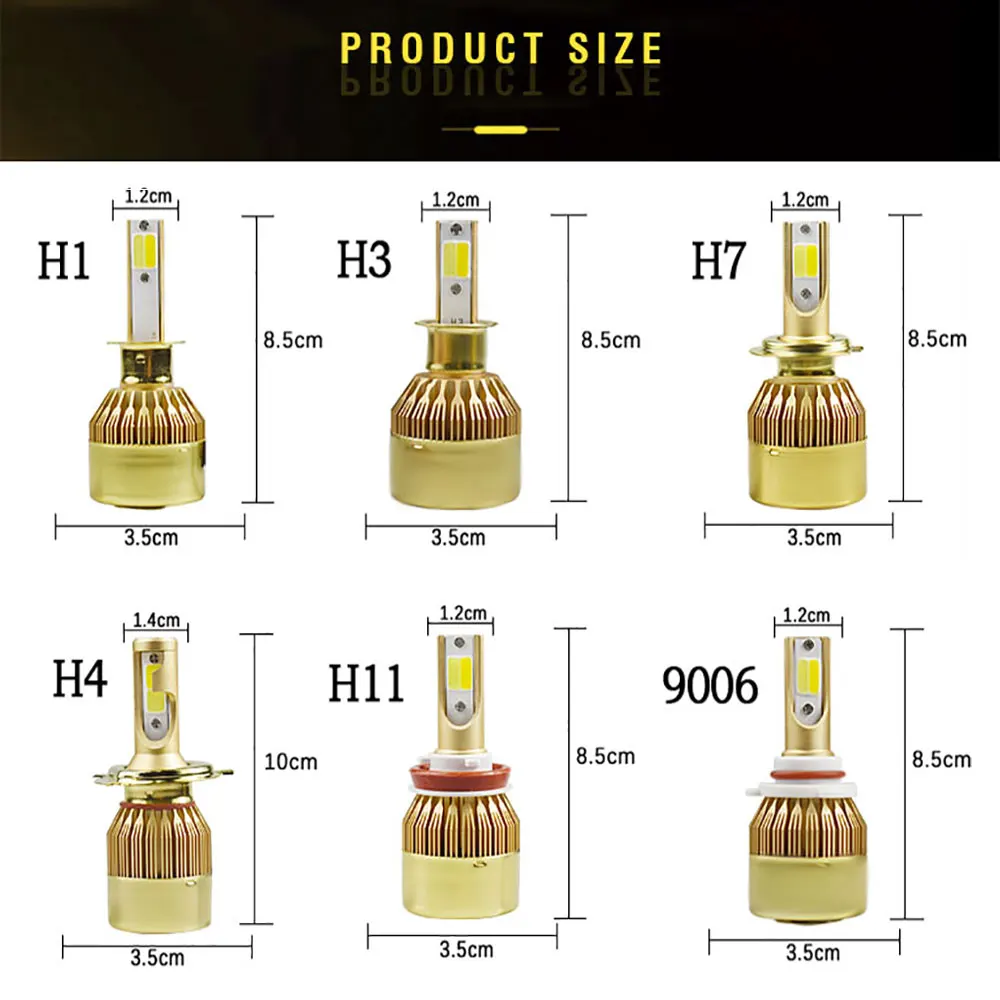 Автомобильный головной светильник H4 светодиодный H7 лампы 6000K H1 H3 H8 H11 9005 HB3 9006 HB4 880