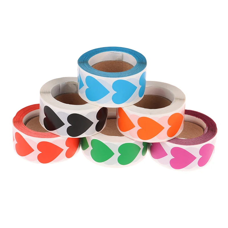 Наклейки в форме сердца 500 шт./рулон наклейки для скрапбукинга упаковки подарков