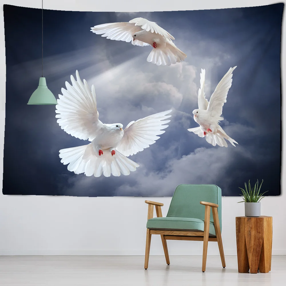 Голубь психоделический хиппи гобелен Bohoart голубь искусство настенная подвеска