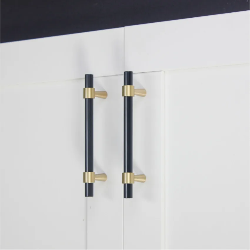 96 128 мм Современные Простые Модные ручки для мебели из твердой желтой латуни