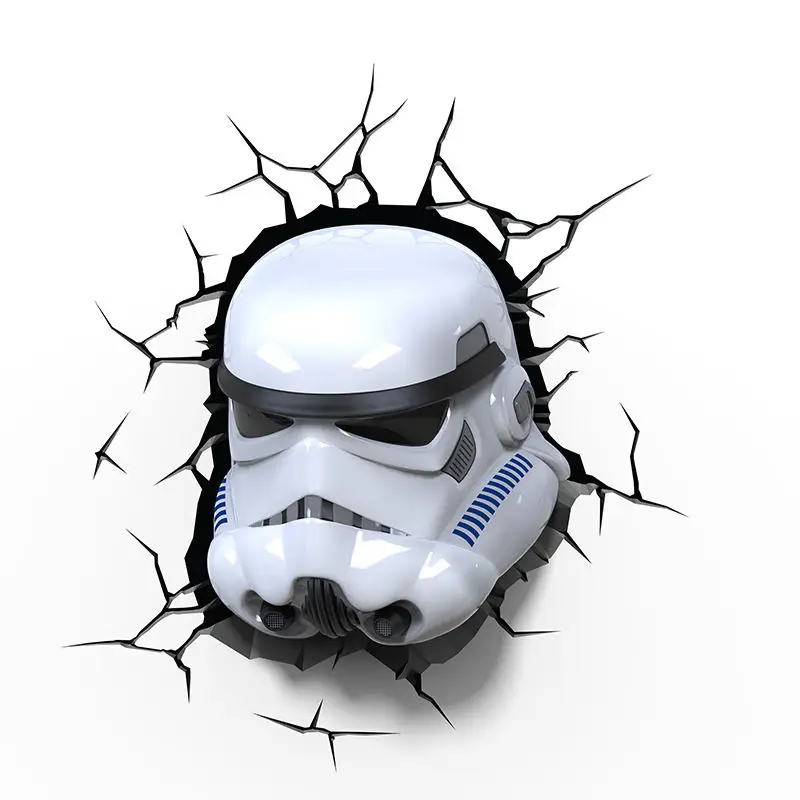 

[Funny] Creative STORM TROOPER helmet figure model 3D Wall Lamp Unique LED light Head lamp Home room decorations gift