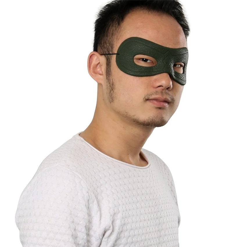 Takerlama New Green Arrow Oliver Queen Mask Cosplay Costume Artificial Leather Blinder Mask Halloween Eye Patch
