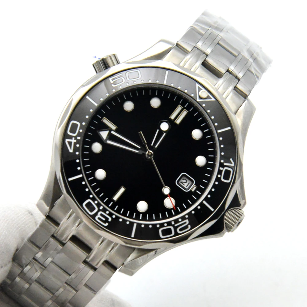 

Black Sterile dial hippocampus 300 series automatic mechanical watch men's watch steel band