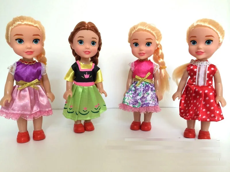 2 шт./компл. мультяшная принцесса ПВХ кукла в платье Kawaii Эльза и Анна фигурки