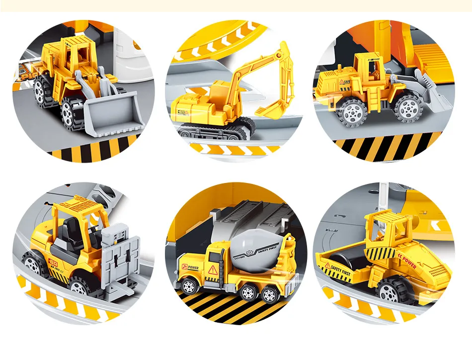 3D City Police Station Railway Alloy Car Play Engineering Fire Truck Track Car DIY Model Building Kits Assembly toys for kids