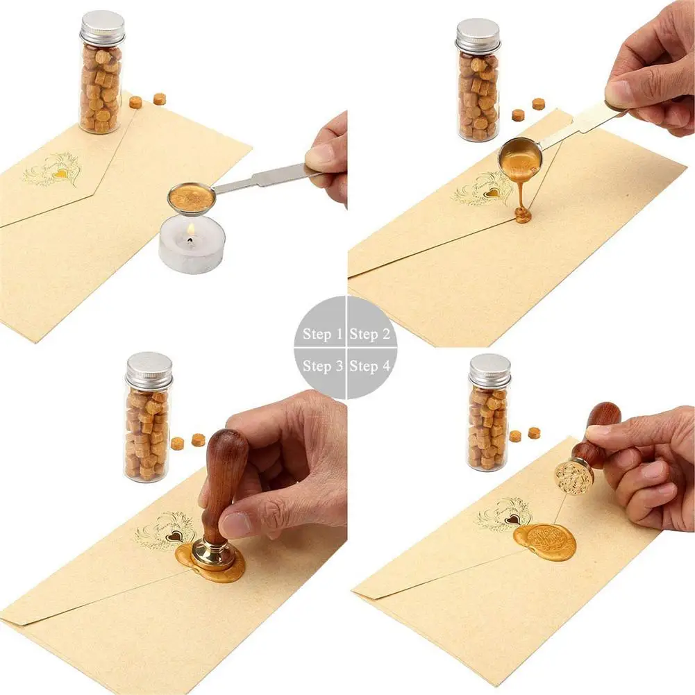 Набор из 100/300 шт. ВОСЬМИУГОЛЬНОГО воска для запечатывания серебряная ложка