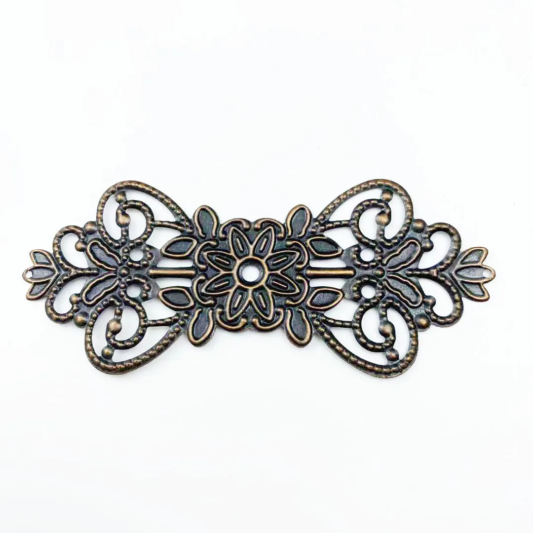 20 шт./лот 3*7 5 см лук металлические филигранные Цветы Подвески ювелирные изделия DIY