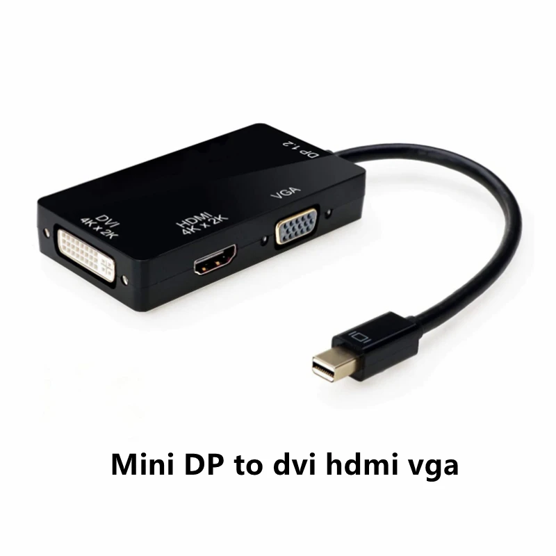 Адаптер Jillway Mini для порта дисплея HDMI VGA DVI 4K DP 3 в 1 коннектор конвертер видеодисплея