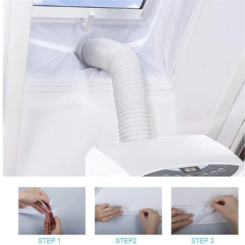 

2021 Portable Air Conditioner Window Air Vent Seal Lock Cloth Plate Air Outlet Pipe Tube Hose Window Sliding Door Sealing Kit