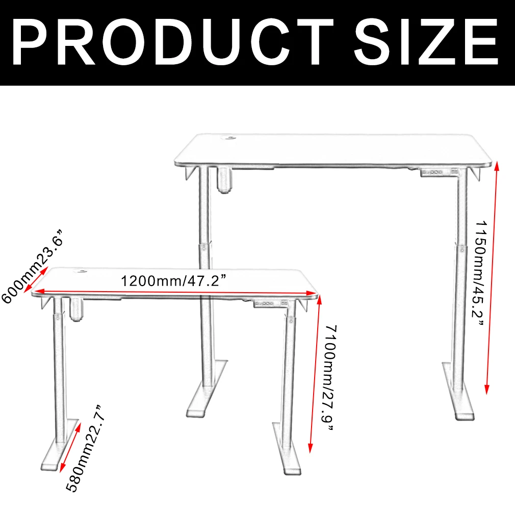 

Single Motor Electric Height Adjustable Desk for Office Home Furniture