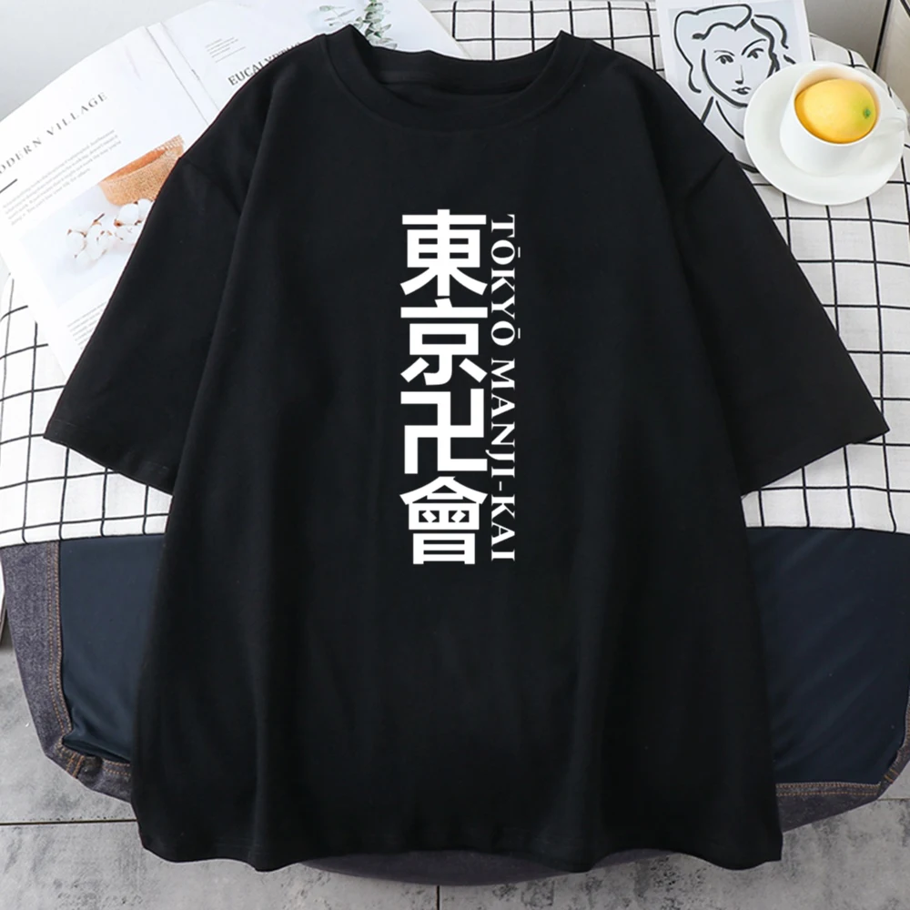 

Tokyo Revengers Letter Print T Shirts Women Summer Short Sleeve Loose Harajuku Causal Tshirts Female Round Neck Ovesized Tshirt