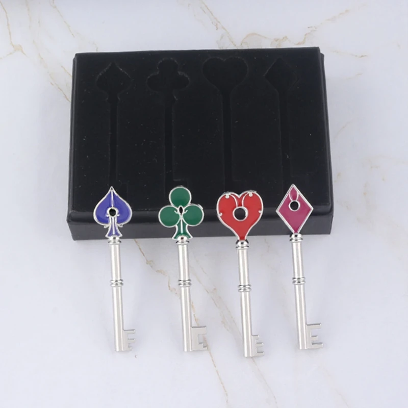 4 шт игра жителей зол брелок комплект Дрп квадратный Слива Сердце ключ полиции