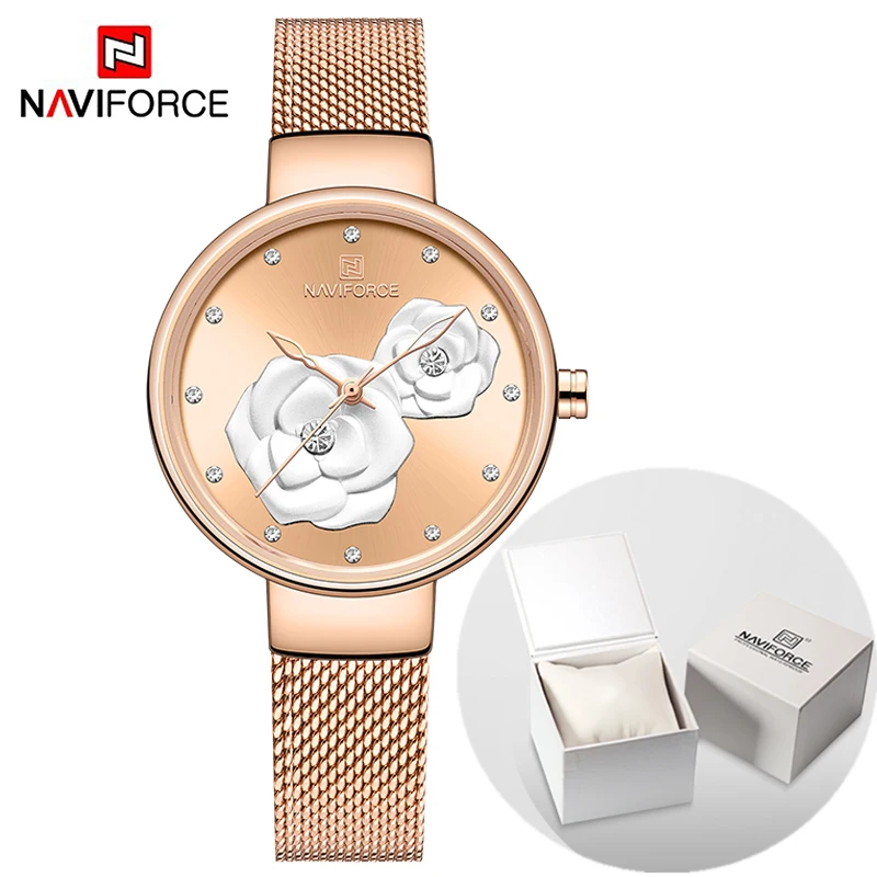 RGRGRG BOX Топ люксовый бренд NAVIFORCE женские часы модные креативные 3D розовые женские наручные часы повседневные нарядные Часы Relogio Feminino - Цвет: RGRGRG BOX