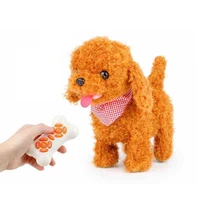 rc dog toy wak sing song robot puppy electronic plush animal stick tongue music electric robotic pet for children birthday gift