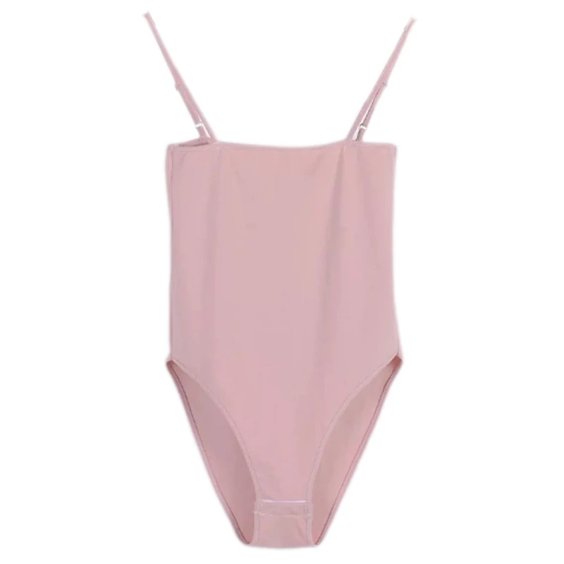 

Women Sexy Spaghetti Strap Camisole Bodysuit Off Shoulder Sleeveless Basic Leotard Simple Solid Color Bodycon Jumpsuit