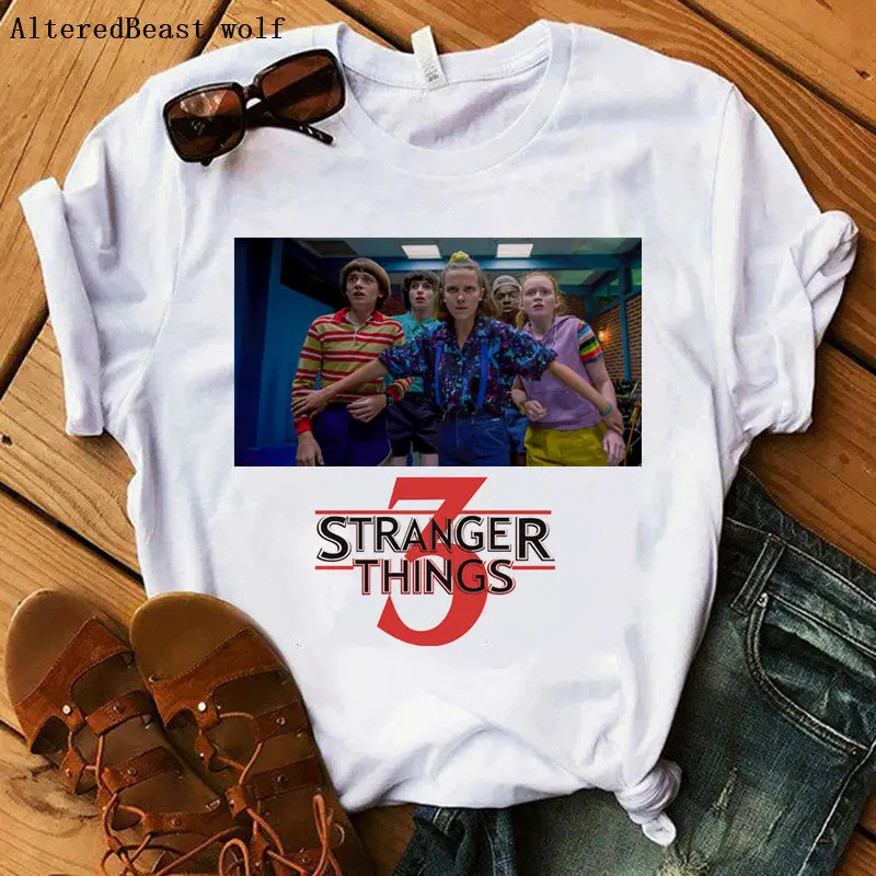 

Stranger Things 3 women eleven t shirt print vogue t shirt Eleven Female funny casual short sleeve o neck funny clothing tees