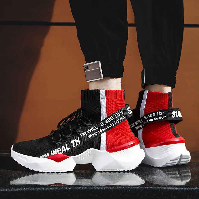 Новые высокие кроссовки для мужчин Сезон весна-осень Дышащая обувь бега