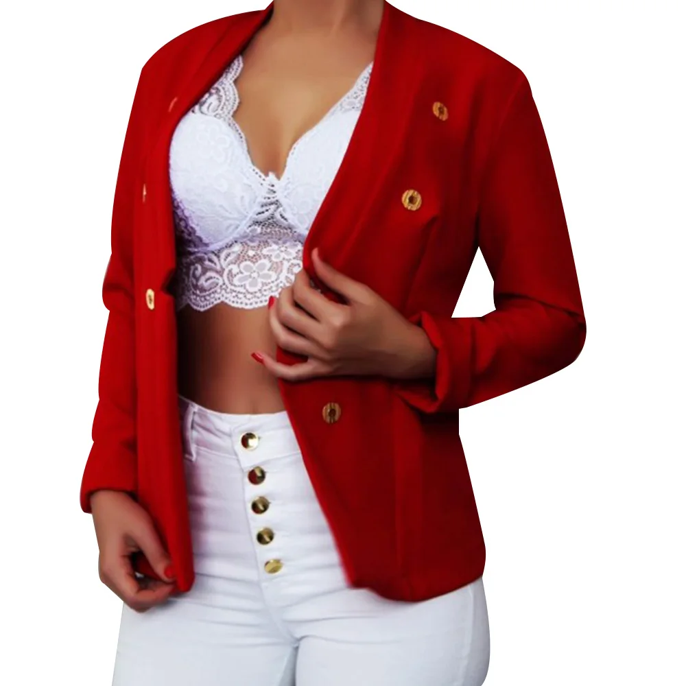 

Sale Top quality New 2021 Designer Blazer Jacket Women's Open Stitch Business Female Blazer Jacket Work Suit Slim Coat Top D30