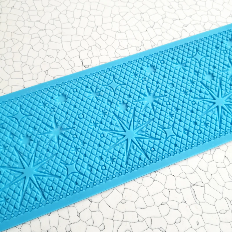 Новая ночная Звезда Стиль Кружева силиконовая форма сухая скорость тиснение