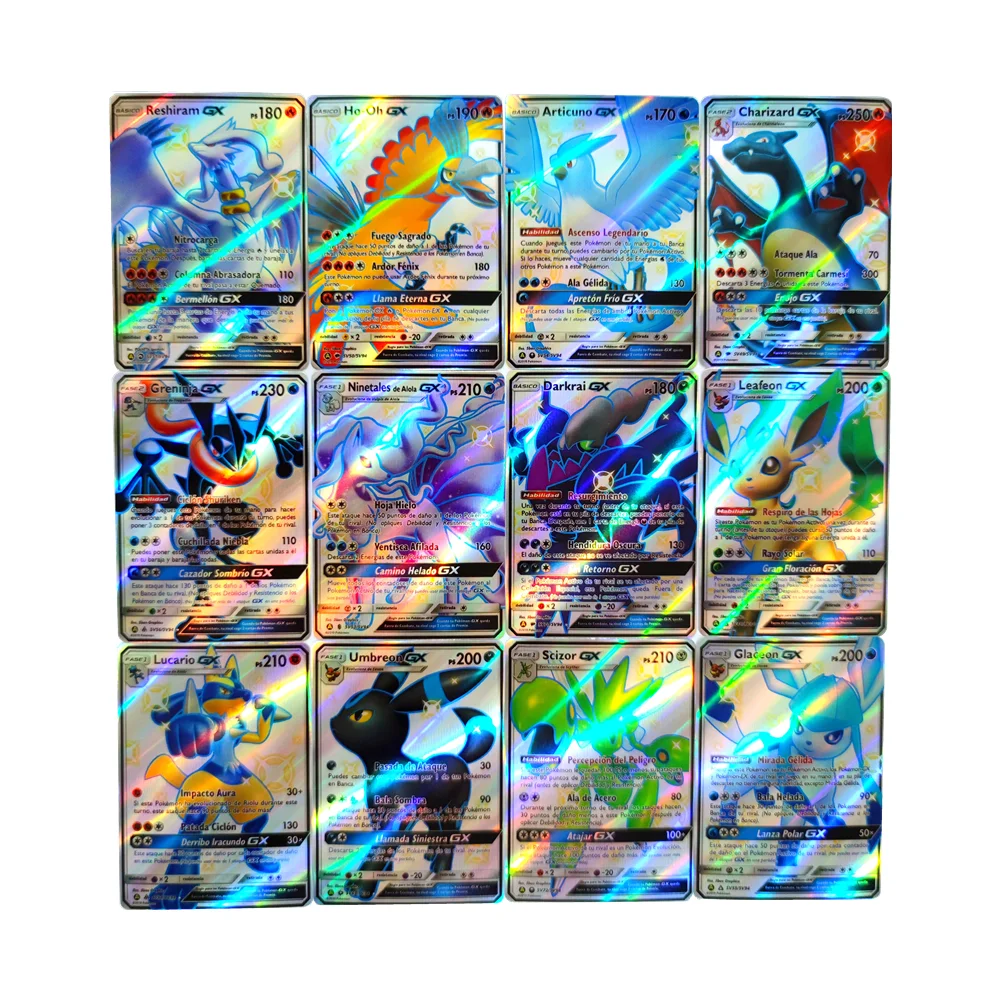 2021 новые испанские блестящие карты Pokemon команда GX VMAX тренировочная энергия