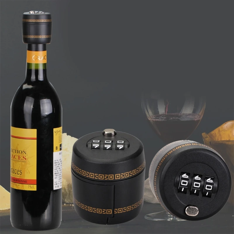 

Plastic Bottle Password Lock Combination Lock Wine Whisky Liquid Stopper Vacuum Plug Bars Home Shops Hotels Supermarkets