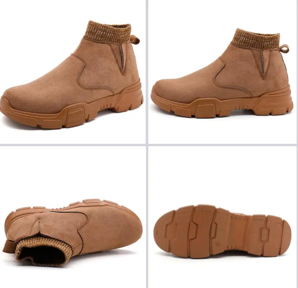 

Chelsea Boots for Men flock Motorcycle Shoes Autumn Winter Waterproof military boots Martens Ankle Boots mens casual shoes