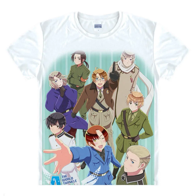 Футболка мужская с мультяшным принтом Axis Powers APH удобный топ для косплея забавная