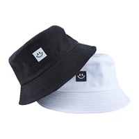 summer bucket hats for women smile face solid color cotton sun hat outdoor sports travel beach cap panama hip hop female caps